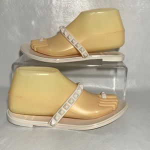 Carmen Sol Maria White Jelly Sandals Size 7 or 37 Made in Italy